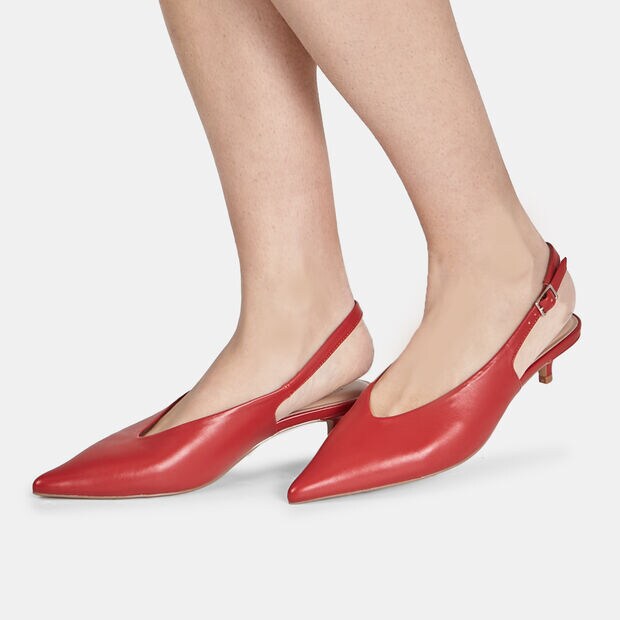 Escarpins slingback pour femme avec bride r&eacute;glable Bata, Rouge