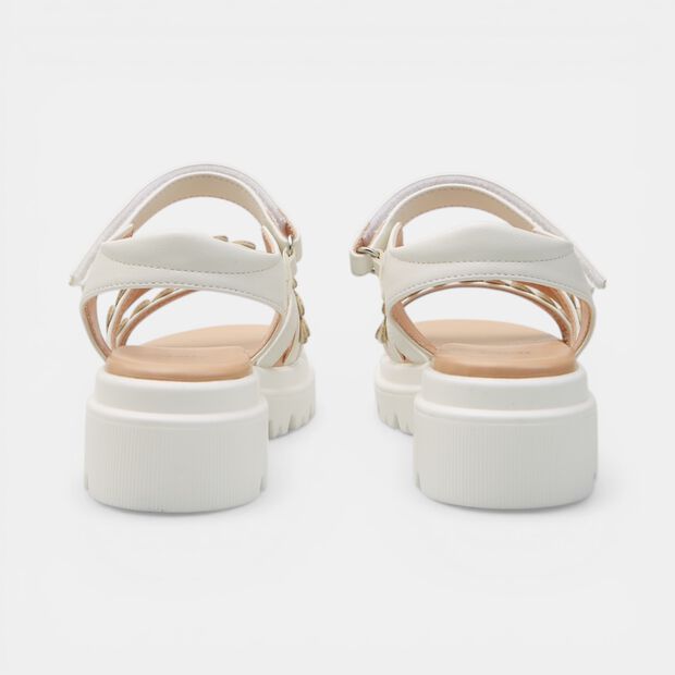 Sandales pour fille Bata avec brides crois&eacute;es, Blanc