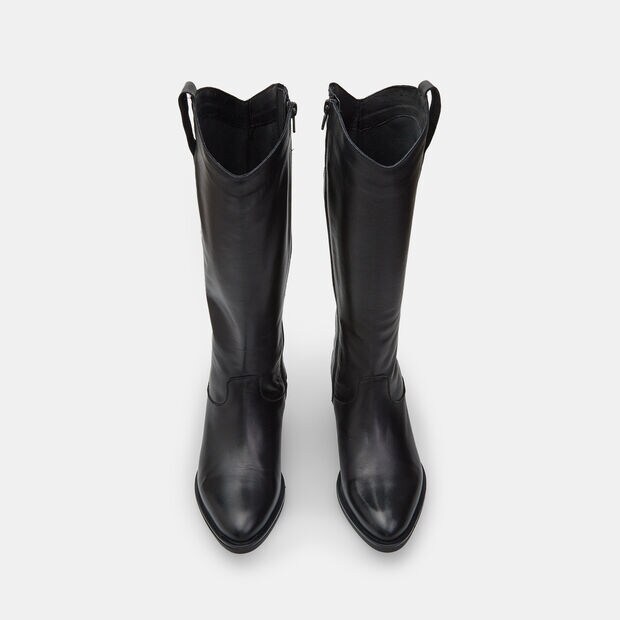Bottes Western pour femme BATA en cuir, Noir