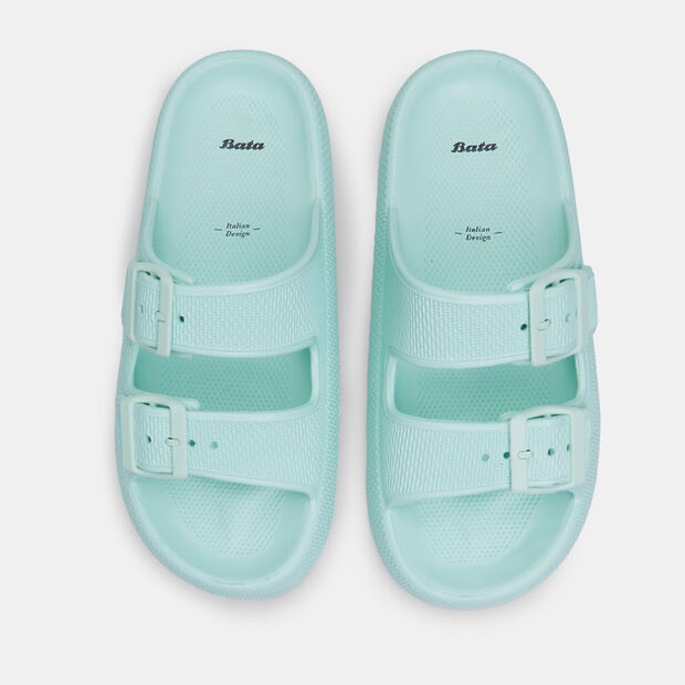 Mules plateformes pour femme en Eva, Vert