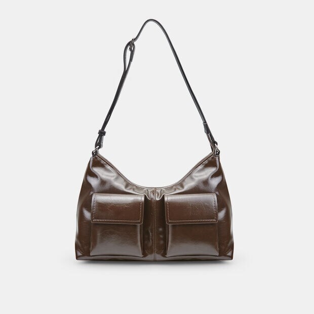 Sac hobo pour femme avec poches avant Bata, Marron