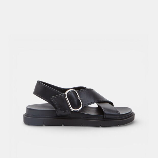 Sandale femme avec bride crois&eacute;e Bata, Noir