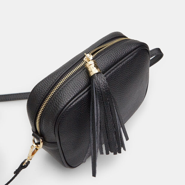 Sac pour femme &agrave; bandouli&egrave;re en cuir, Noir