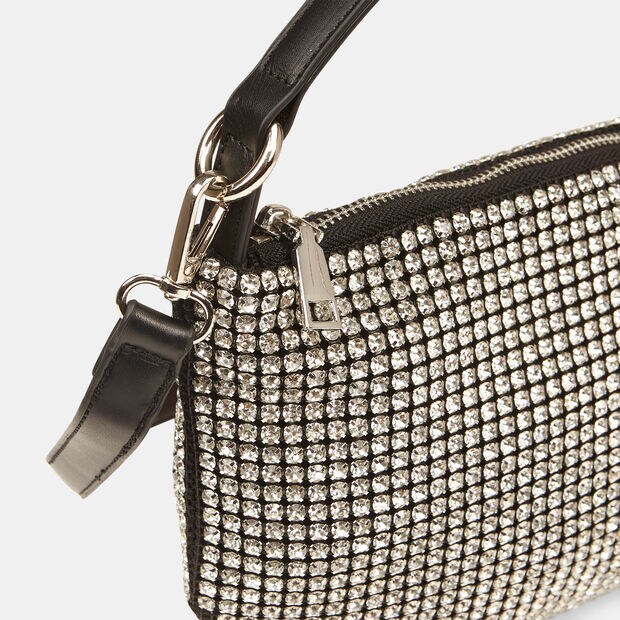 Sac &agrave; main avec d&eacute;tails bijoux, Noir