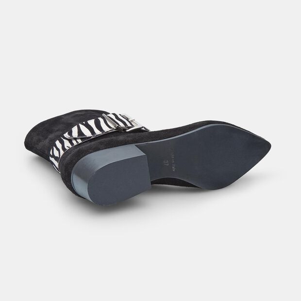 Bottines pour femme en daim avec lani&egrave;re animali&egrave;re, 