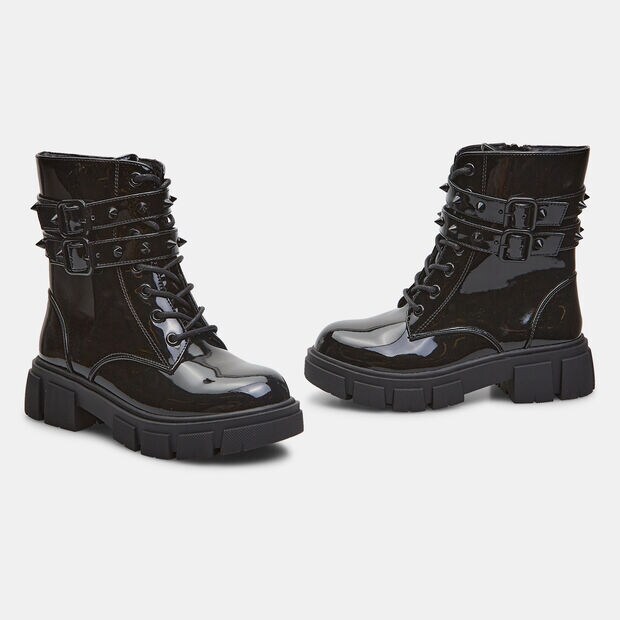 Boots pour fille avec boucles et semelle crant&eacute;e, 