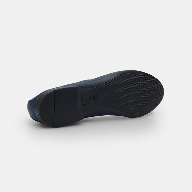 Ballerines en cuir pour femme, Bleu