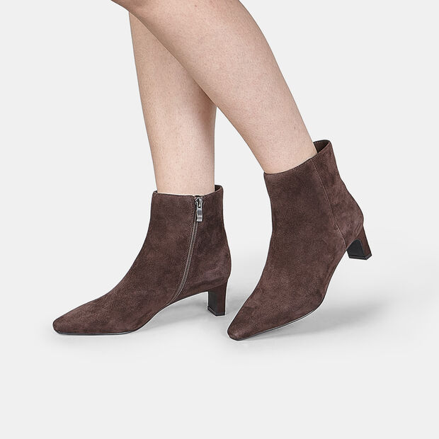 Bottine femme en daim avec talon Bata, Marron