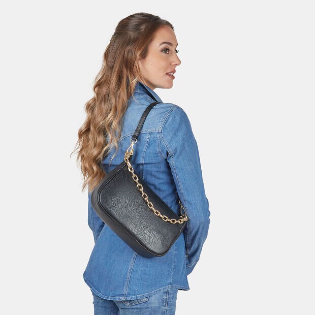 Sac &agrave; bandouli&egrave;re pour femme en cuir avec cha&icirc;ne , 