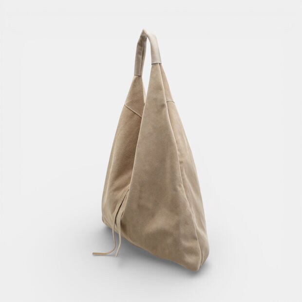 Sac hobo en daim pour femme Bata, Beige