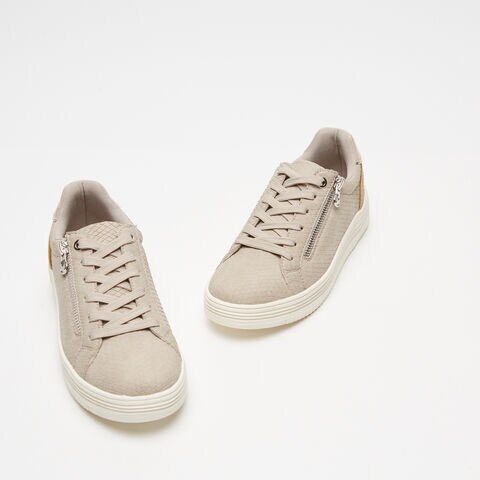 sneakers avec zip lat&eacute;ral, Rose