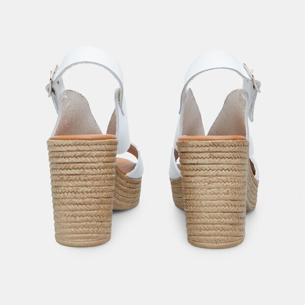 Sandales en cuir avec talon de 8,5 cm BATA, Blanc