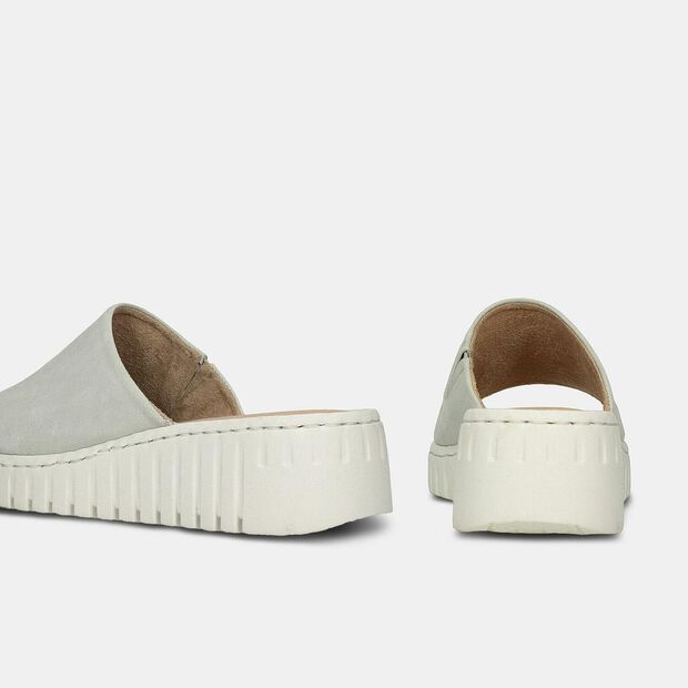 Mules pour femme en cuir, Gris
