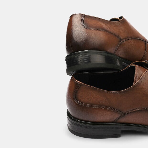Richelieus homme en cuir Bata 24H, Marron