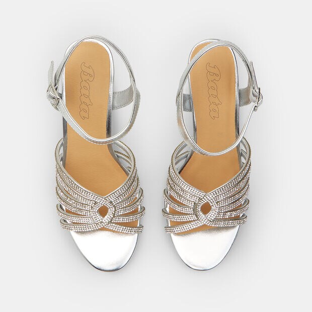 Sandales pour femme avec plateforme BATA, Argent