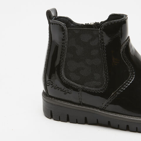 Bottes pour filles avec insert &eacute;lastique sur le c&ocirc;t&eacute;, Noir
