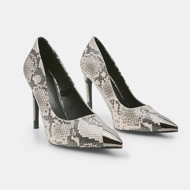 Escarpins &agrave; talons hauts avec imprim&eacute; python Bata Red Label pour femme, Beige