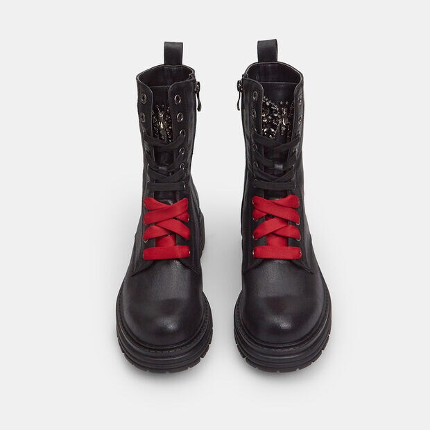Bottines motardes pour femme avec lacets, 