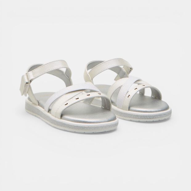 Sandales pour fille Bata avec brides crois&eacute;es, Blanc