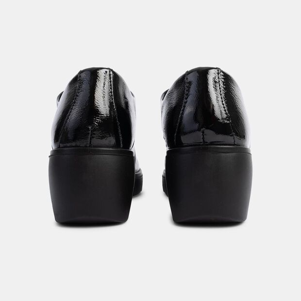 Chaussures &agrave; lacets pour femme &agrave; talon compense COMFIT, Noir