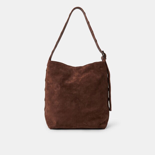 Sac hobo pour femme en daim Bata, Marron