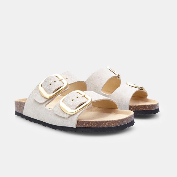 Sandales d'&eacute;t&eacute; d&eacute;contract&eacute;es pour femme - BATA, Beige