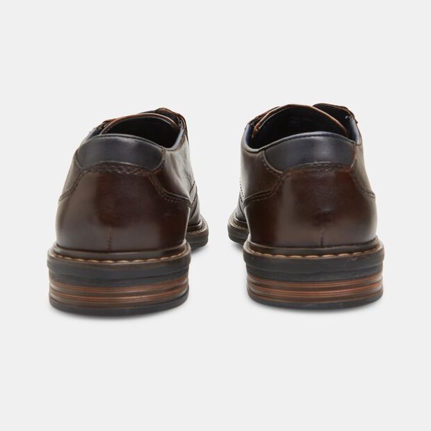 Derby homme en cuir Bugatti avec lacets, Marron