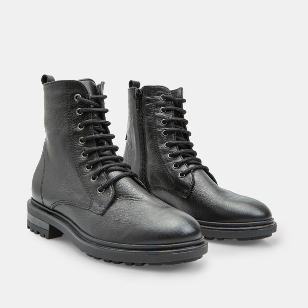 Bottine &agrave; lacets en cuir pour femme Bata, Noir