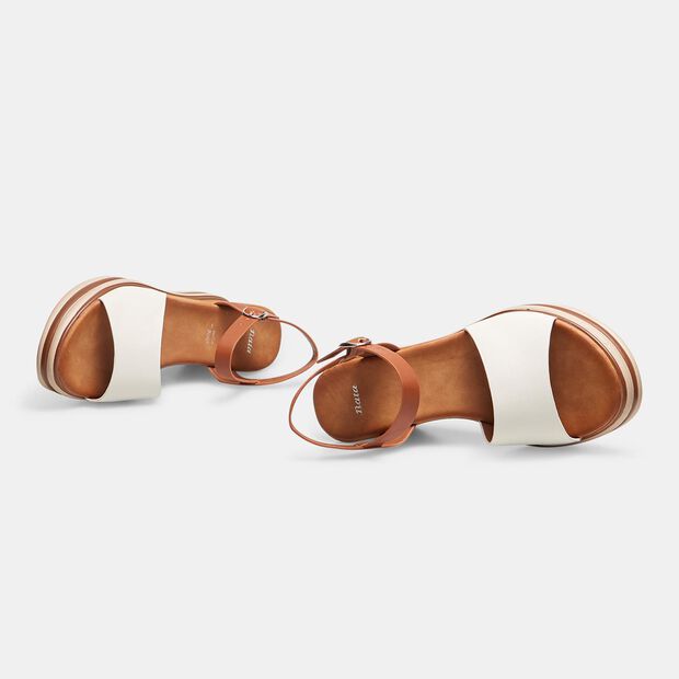 Sandales &agrave; semelle compens&eacute;e pour femme, Blanc