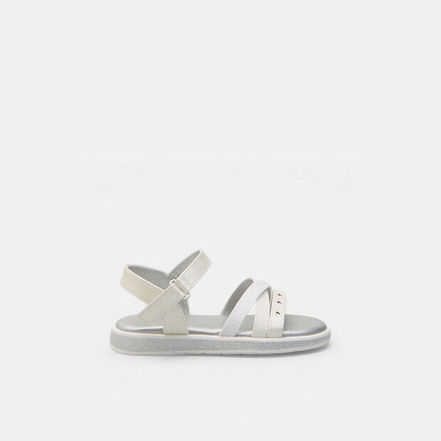 Sandales pour fille Bata avec brides crois&eacute;es, Blanc