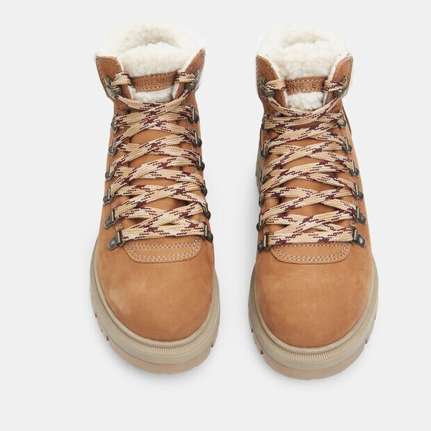 Boots pour femme en cuir nubuck et teddy Weinbrenner, Marron