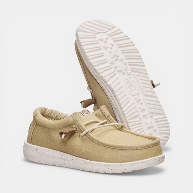 Chaussure &agrave; lacets pour enfant Hey Dude, Beige