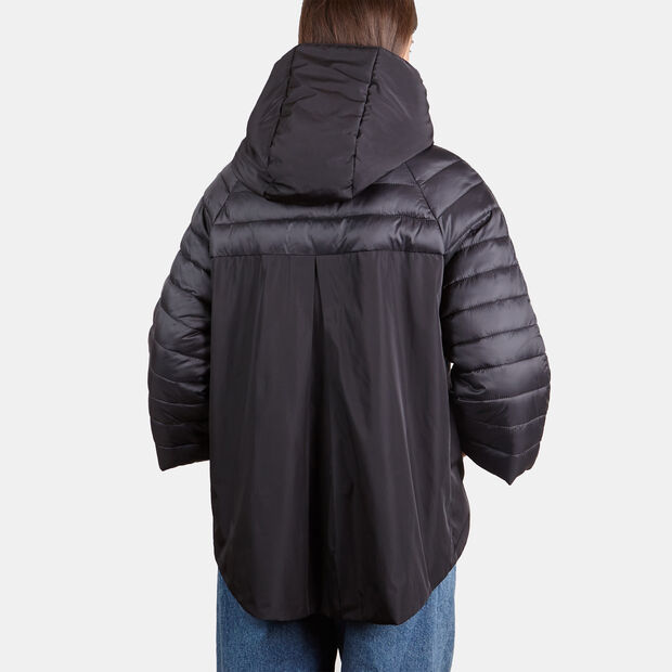 Veste matelass&eacute;e pour femme avec capuche, Noir