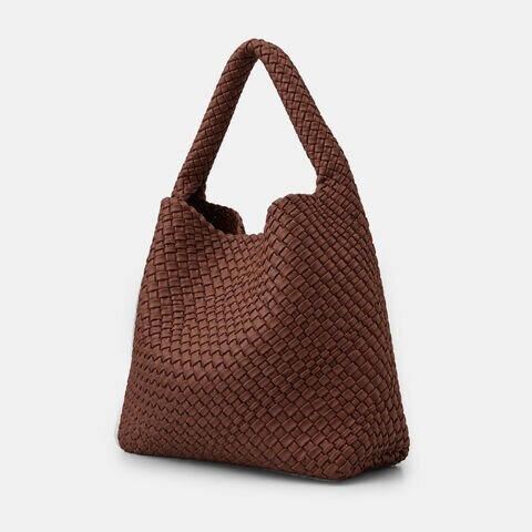 Sac hobo pour femme en nylon tress&eacute; Bata, Marron