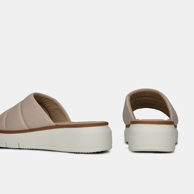 Mules pour femme en cuir, Beige