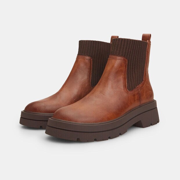 Bottines pour femme effet cuir, 