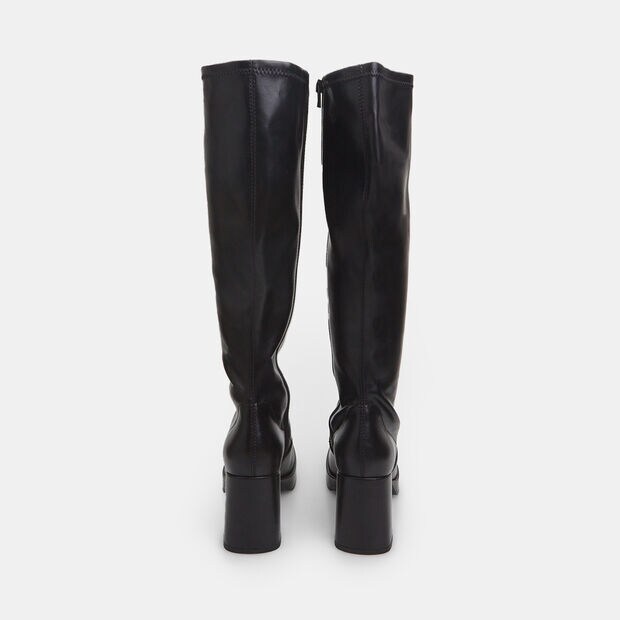 Bottes pour femme souples avec large talon et plateau, Noir
