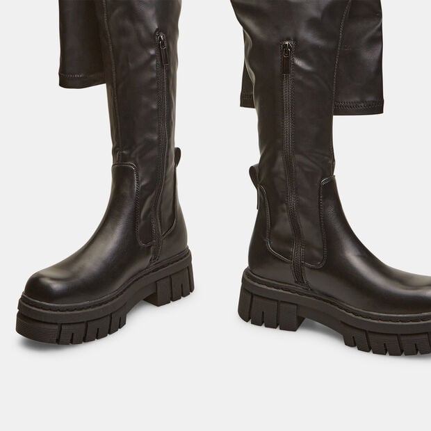 Cuissardes effet cuir pour femme, Noir