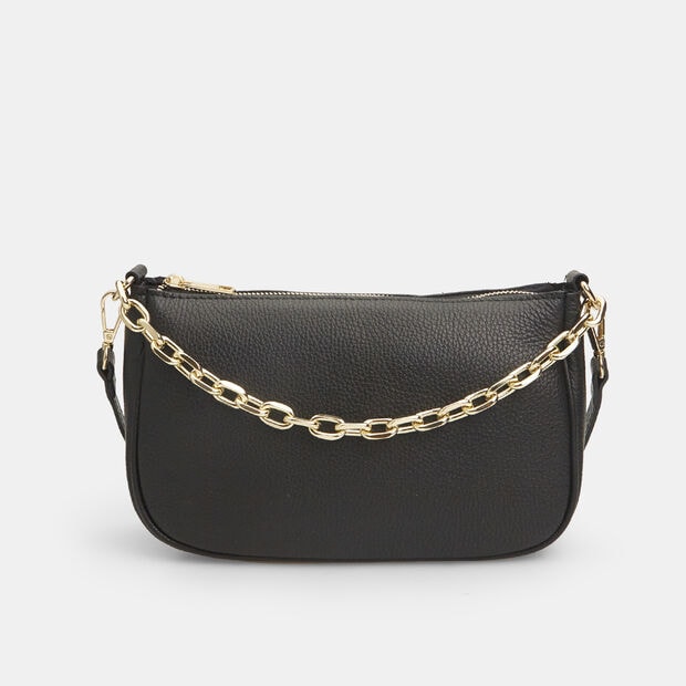 Sac &agrave; bandouli&egrave;re pour femme en cuir avec cha&icirc;ne , 
