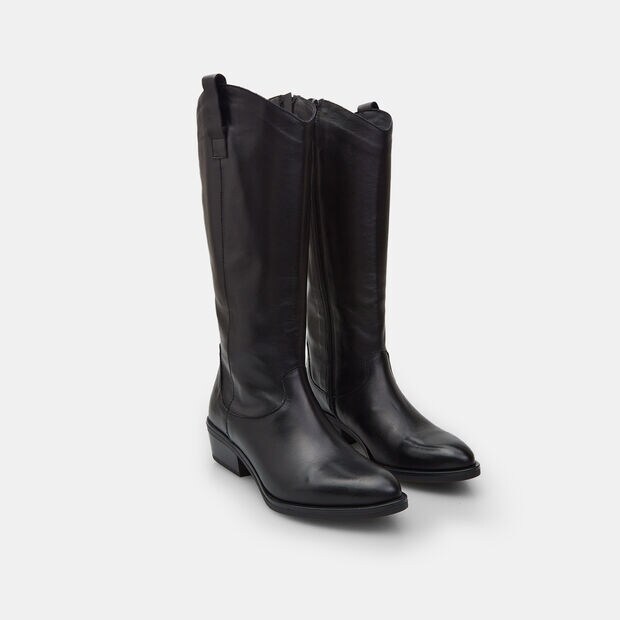 Bottes Western pour femme BATA en cuir, Noir