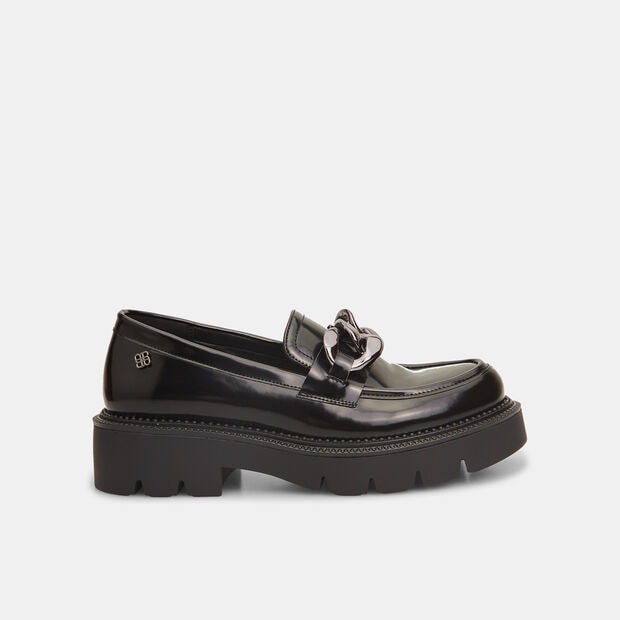 Mocassins pour femme Bata Red Label avec cha&icirc;ne et talon de 4,7 cm, Noir