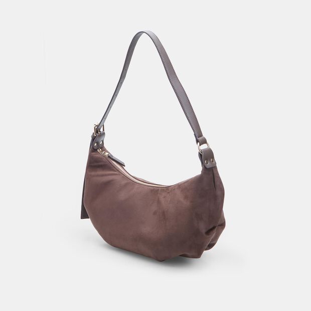 Sac Hobo pour femme en microfibre, Marron