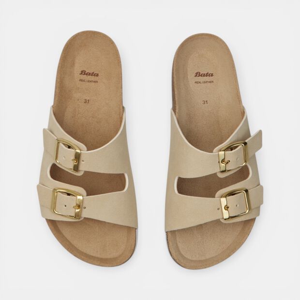 Sandales pour fille Bata avec double bride, Blanc