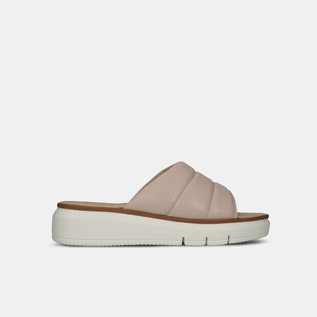 Mules pour femme en cuir, Beige