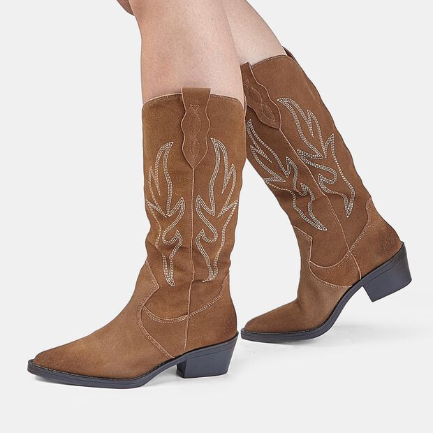 Bottes Western en daim pour femme BATA, 