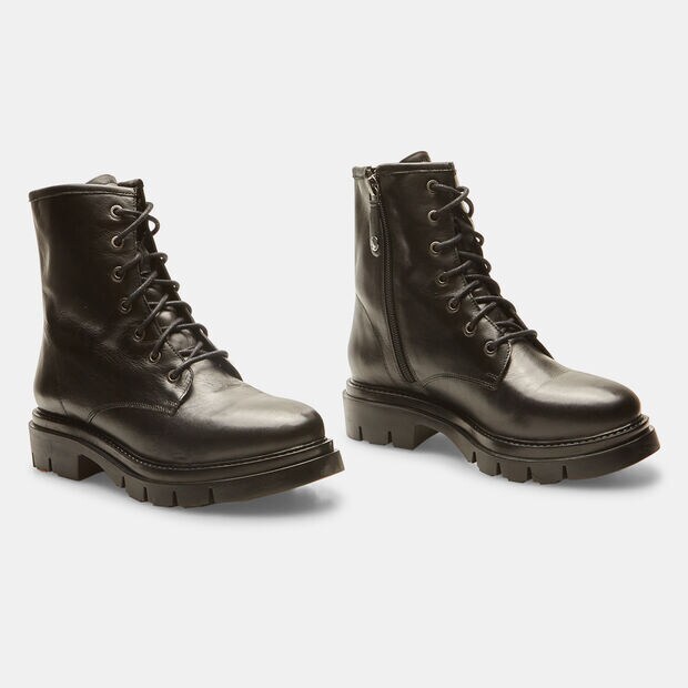 Bottes militaires en cuir pour femme avec semelle track, 