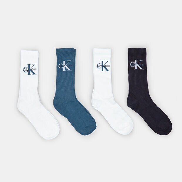 Quatre paires de chaussettes homme Kalvin Klein, Bleu