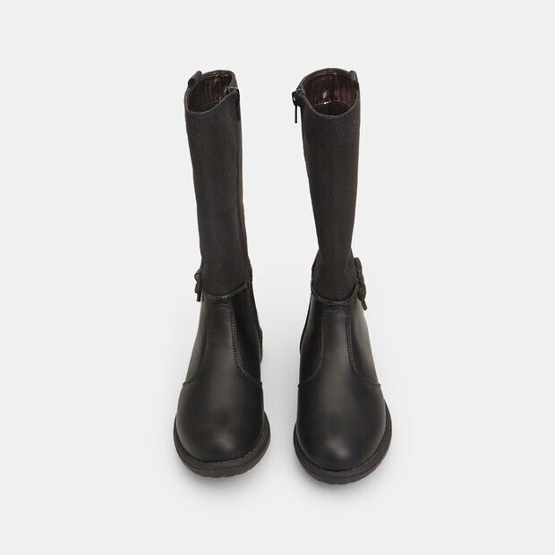Botte de fille avec noeud, Noir