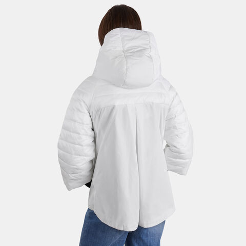 Veste matelass&eacute;e pour femme avec capuche, Blanc