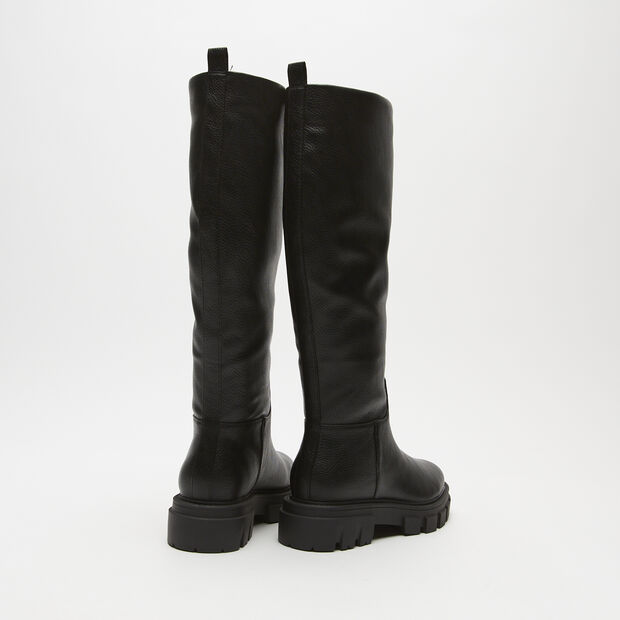 Combat boots avec semelle crant&eacute;e, Noir